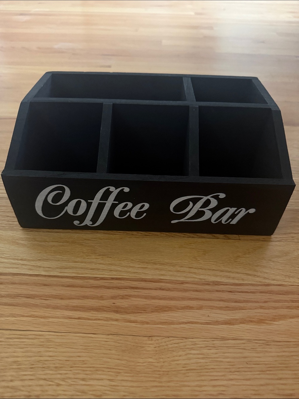 Coffee Bar Wooden Organizer - Black
